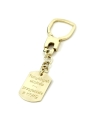 złoty breloczek z grawerunkiem