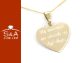 złota zawieszka serduszko 20 mm z grawerem