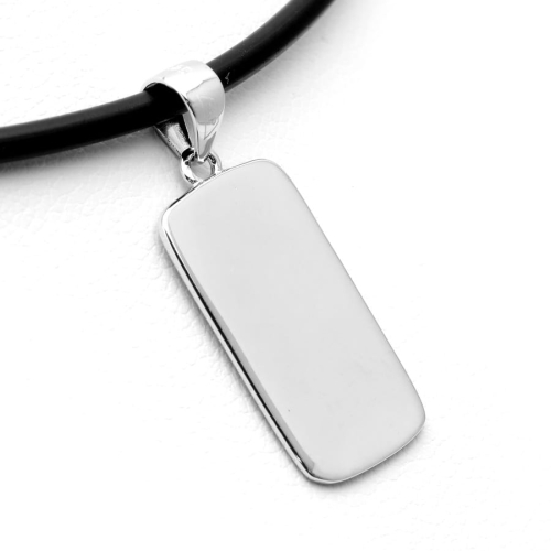 Srebrna prostokatna zawieszka 19 mm