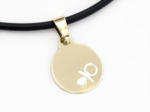 Złota zawieszka okrągła  14 mm pełna