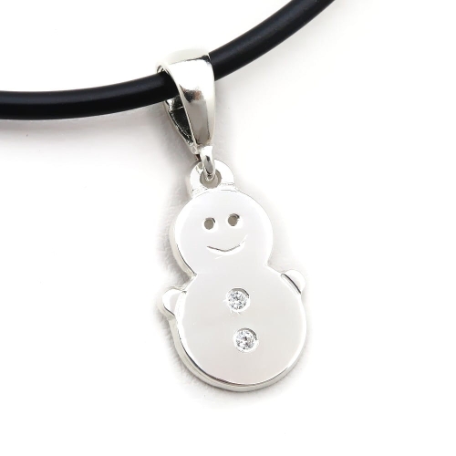 Srebrna zawieszka - bałwanek