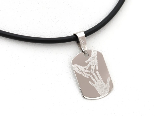 Nieśmiertelnik - białe złoto