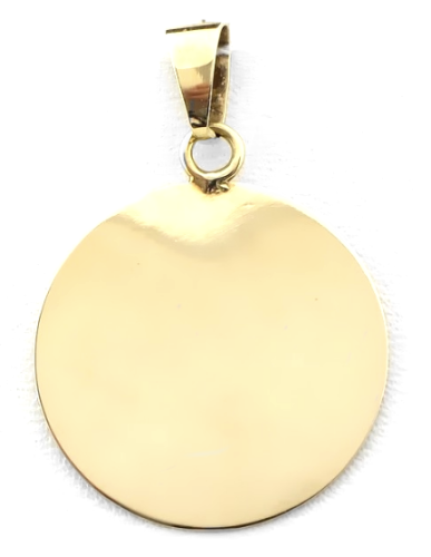 Złoty wisiorek blaszka okrągła