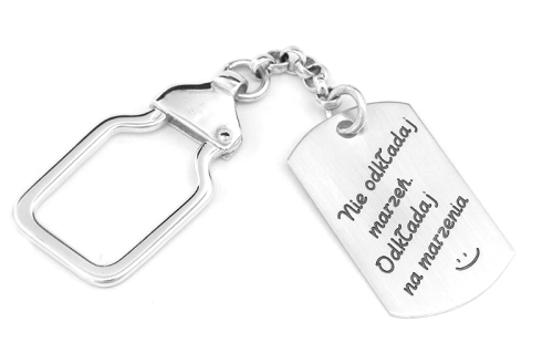 Srebrny breloczek do kluczy z grawerem