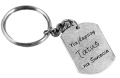breloczek do kluczy ze srebrną blaszką plus dedykacja