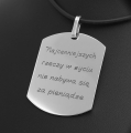 Duży srebrny nieśmiertelnik z trwałym grawerunkiem