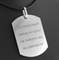 Duży srebrny nieśmiertelnik z trwałym grawerunkiem