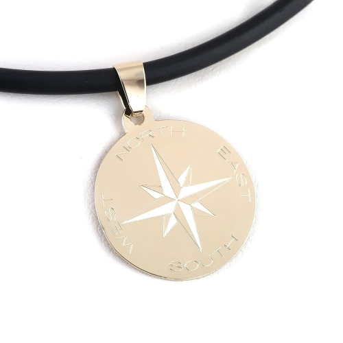 Złota róża wiatrów krążek 18mm