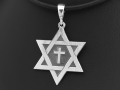 Srebrna Gwiazda Dawida z wpisanym krzyżem