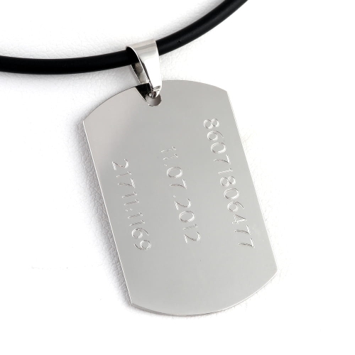 Złoty nieśmiertelnik 32mm z białego złota