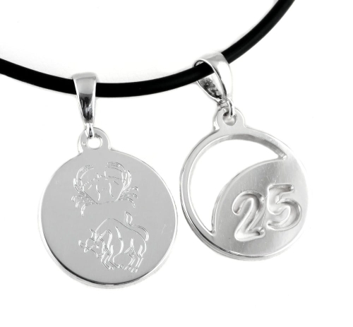 Komplet srebrnych, okrągłych zawieszek