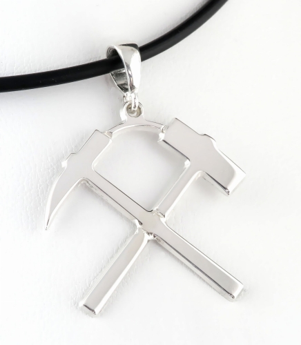 Srebrna zawieszka młot i kilof