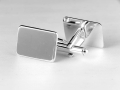 Srebrne spinki do mankietu prostokontne