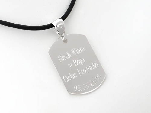 Srebrna zawieszka na zamówienie nieśmiertelnik