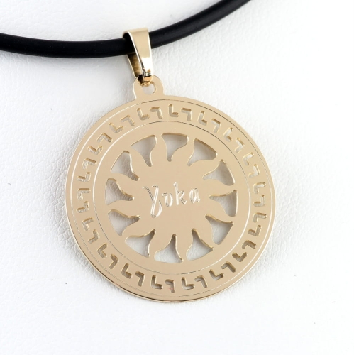 Złota zawieszka słońce