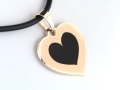 Złota serce z czarną emalią, bez graweru