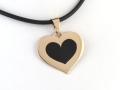 Złota serce z czarną emalią, bez graweru