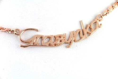 Złote imię GRAŻYNKA do łańcuszka - usługa