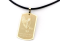 złoty nieśmiertelnik z ramką pod grawer