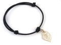 Sznureczkowa bransoletka ze złotą głową wilka