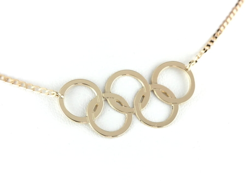Złoty naszyjnik koła olimpijskie