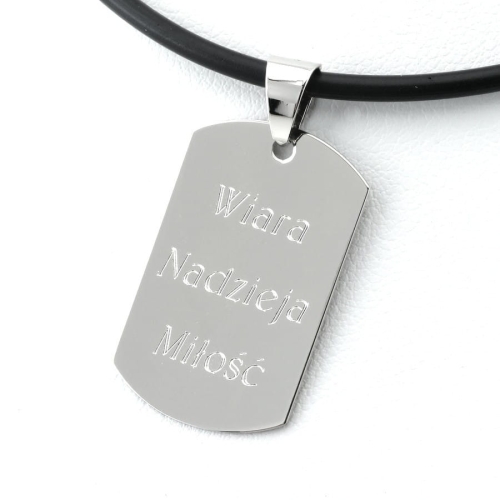 Nieśmiertelnik z białego złota 25 mm