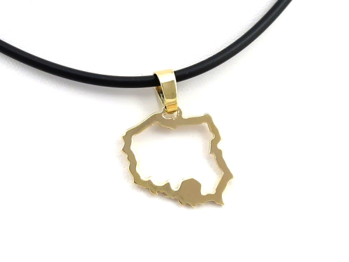 Złota zawieszka Polska kontur
