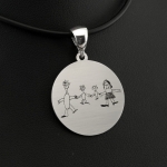 Srebrna zawieszka inspirowana dziecięcą twórczością - Rodzina