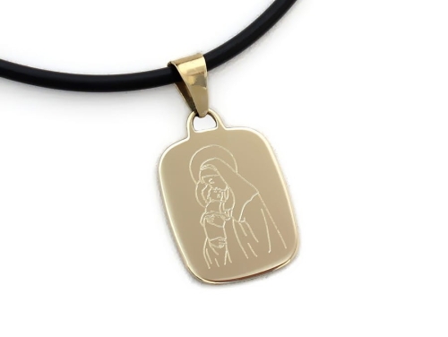 Złota zawieszka obłe krawędzie