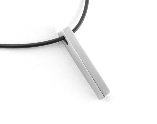 Zawieszka z białego złota - sztabka 40 mm