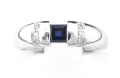 Pierścionek z brylantami i szafirem