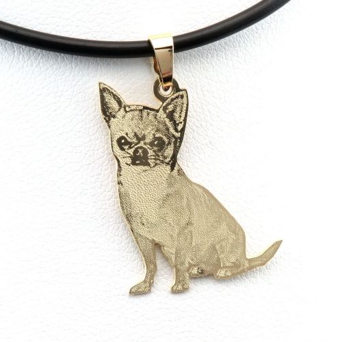 Złota zawieszka piesek