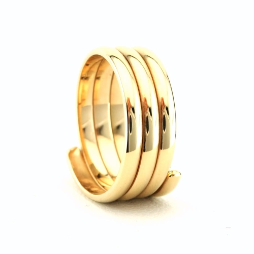 Złoty pierścionek sprężynka