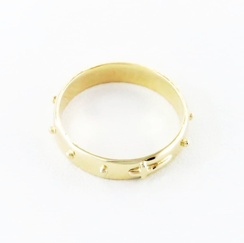 Złoty pierścionek różaniec