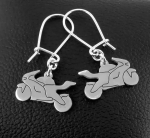 Srebrne kolczyki motocykle