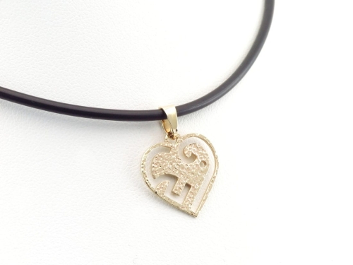 Zawieszka serce słoń - wersja młotkowana