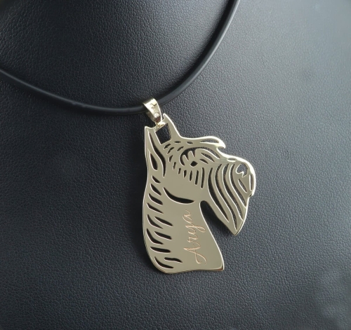 Złota zawieszka Głowa Sznaucera