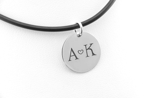 Srebrny krążek z inicjałami  16,5 mm