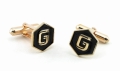 Złoty spersonalizowany komplet spinki do mankietów i pin do marynarki