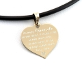 Złote serce z 18 mm z grawerunkiem