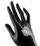 Srebrna bransoleta z głową wilka