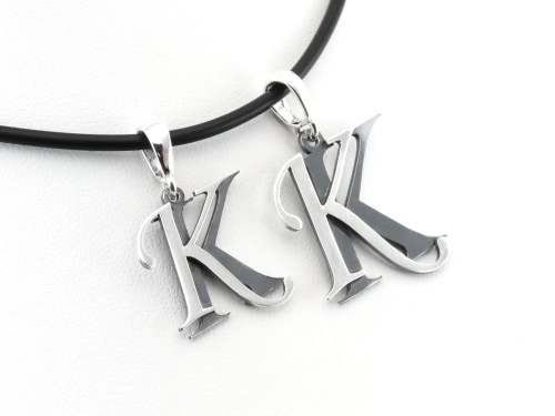 Srebrny komplet inicjałów - dla niej i dla niego