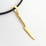 Srebrna złocona zawieszka nóż kuchenny