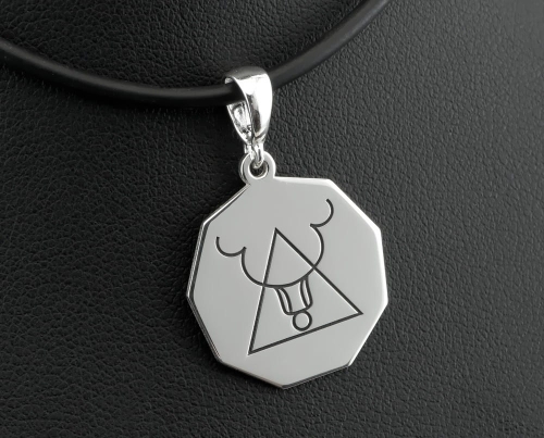 Srebrna zawieszka  dziewięciokąt i symbol