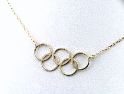 Złoty naszyjnik koła olimpijskie