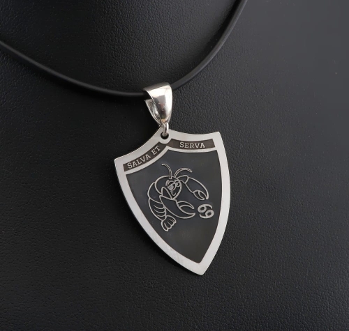 Srebrna zawieszka tarcza z rakiem