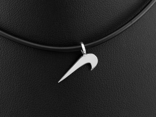 Srebrna zawieszka znaczek Nike