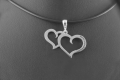 Srebrna zawieszka dwa serca z dedykacją