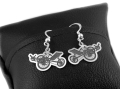 Srebrne kolczyki rower 3 kołowy