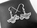 Srebrne kolczyki rower 3 kołowy